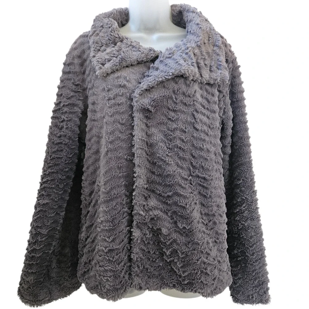 Patagonia Los Gatos Fleece Womens XL Grey Wavy Textured Mock Neck Gorpcore Cozy - Picture 2 of 15